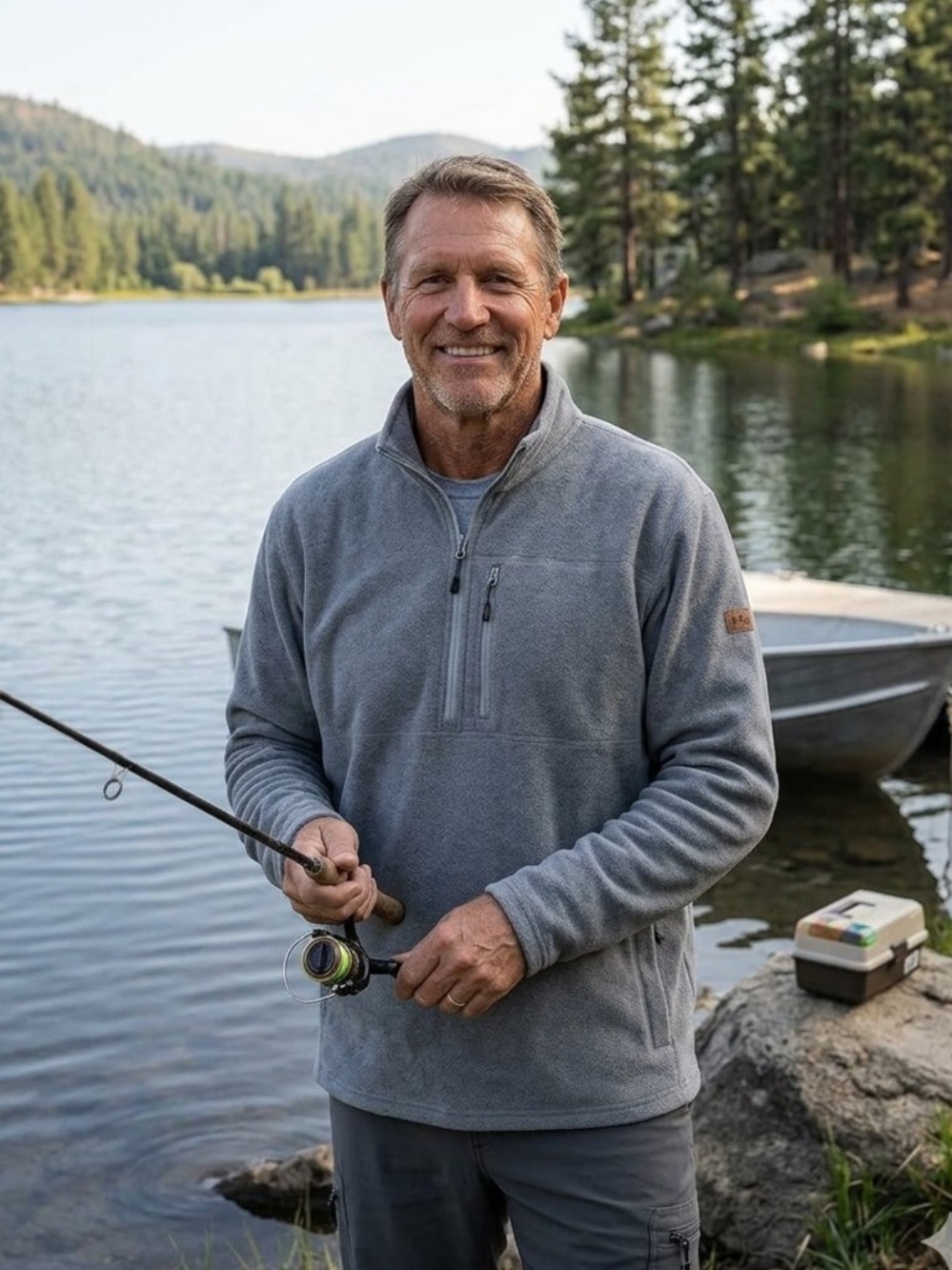 HUK Performance Trail Fleece 1/4 Zip Pullover Shirt
Gray Top Fishing Outdoor L